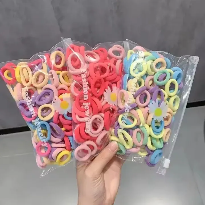100pcs%20New%20Colorful%20Basic%20Nylon%20Ealstic%20Hair%20Ties%20Ponytail%20Hold%20Scrunchie%20%20Band%20Kid%20Fashion%20Hair%20Accessories%20for%20Girls%20-%20Image%202