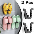 2Pcs Slipper Hooks Bathroom Wall Mounted Punch-Free Slipper Racks Self-Adhesive Storage Rack for Slipper Shoes Hanger Holder.