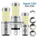 1PCS H4 P15D BA20D Motorcycle Headlight Bulbs 144 SMD Super Bright White 12v LED Headlamp Fog Light Spotlight Play and Plug.