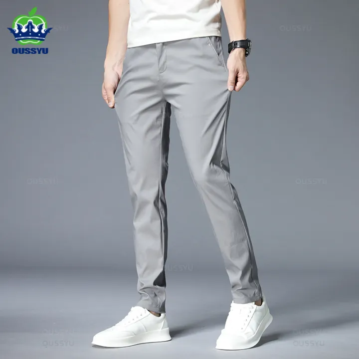 Summer%20Thin%20Casual%20Pants%20Men%20Cotton%20Stretch%20Slim%20Fit%20Elastic%20Waist%20Business%20Classic%20Korean%20Trousers%20Male%20Khaki%20Black%20Green%2028-38%20-%20Image%205