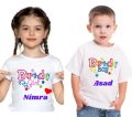 Customized White Polyester T-Shirt for Kids. 