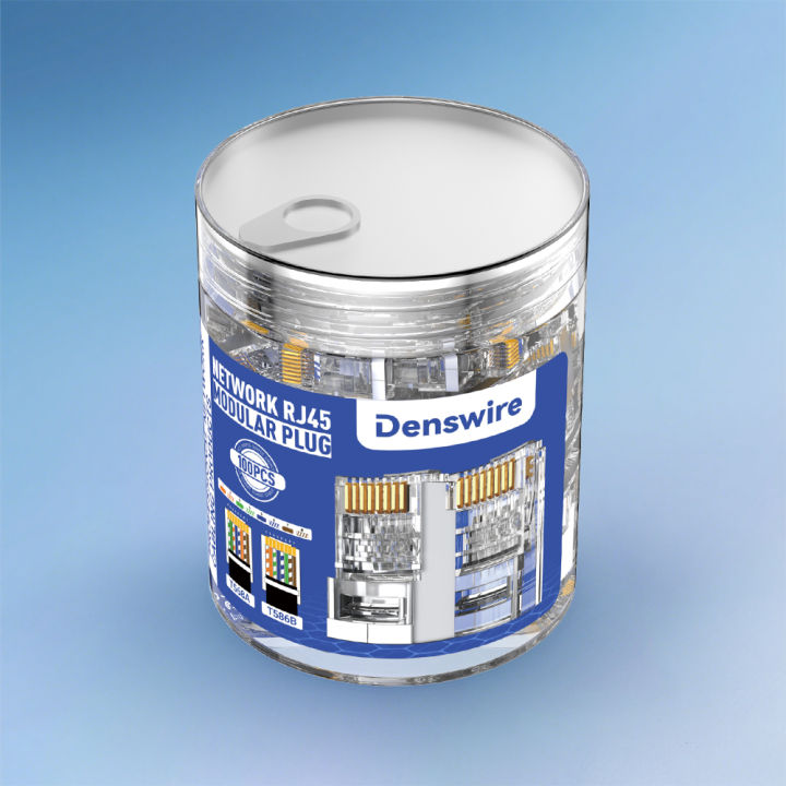 Denswire%20RJ45%20Modular%20Plug%20Pass-Thru%20CAT6%20Connector%20UTP/STP%20Optional%2015%CE%BC%20Gold%20Plated%20for%20Ethernet%20Cable%20End%2023-26%20AWG%20Cable%20-%20Image%206