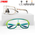 SCVCN Men Women Sport Cycling Glasses Outdoor Photochromic Sunglasses Road Bicycle Eyewear Mtb Driving Bike UV400 Goggles 2Packs. 
