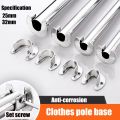 304 Stainless Steel Flange Seat Wardrobe Hanger Rod Fixing Hardware Accessories Curtain Rod Tube Hook Fixed Support Bracket Seat. 