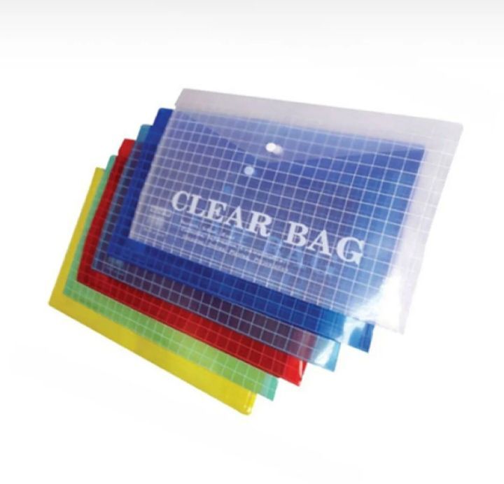 My Clear Bag Transparent Clear Button File Folder Bundle for School,Office-01 bag