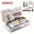 830Pcs/Box DIY Project Starter Kit For Arduino UNO R3 Kit Electronic DIY Kit Electronic Component Set With Tie-points Breadboard. 