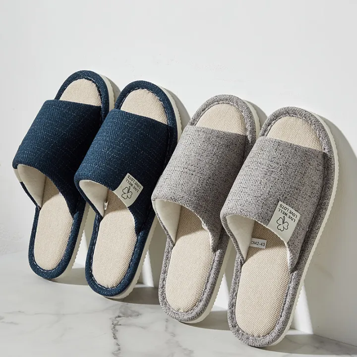 Home%20Linen%20Slippers%20For%20Men%20In%20Spring&Autumn%20Comfortable%20Bedroom%20Open-toed&Breathable%20Slippers%20Men's%20&%20Women's%20Shoes%20Summer%20-%20Image%203