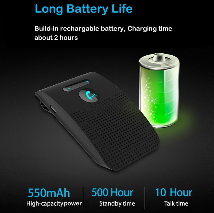 Bluetooth%205.0%20Handsfree%20Car%20Kit%20Hifi%20Speaker%202W%20Wireless%20Audio%20Receiver%20MP3%20Music%20Player%20Noise%20Cancelling%20Sun%20Visor%20Clip%20-%20Image%203