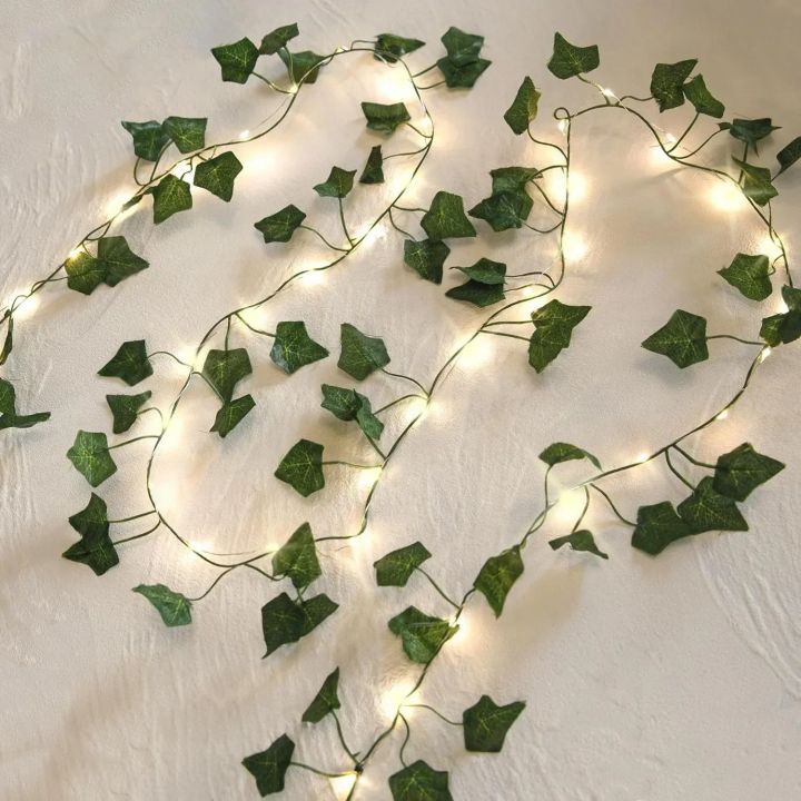 1/4/8PCS%202M%20Climbing%20Rattan%20Light%20String%20Willow%20Leaf%20USB%20Outdoor%20Copper%20Wire%20Rattann%20%20Wedding%20Party%20Decorative%20LED%20String%20Light%20-%20Image%204