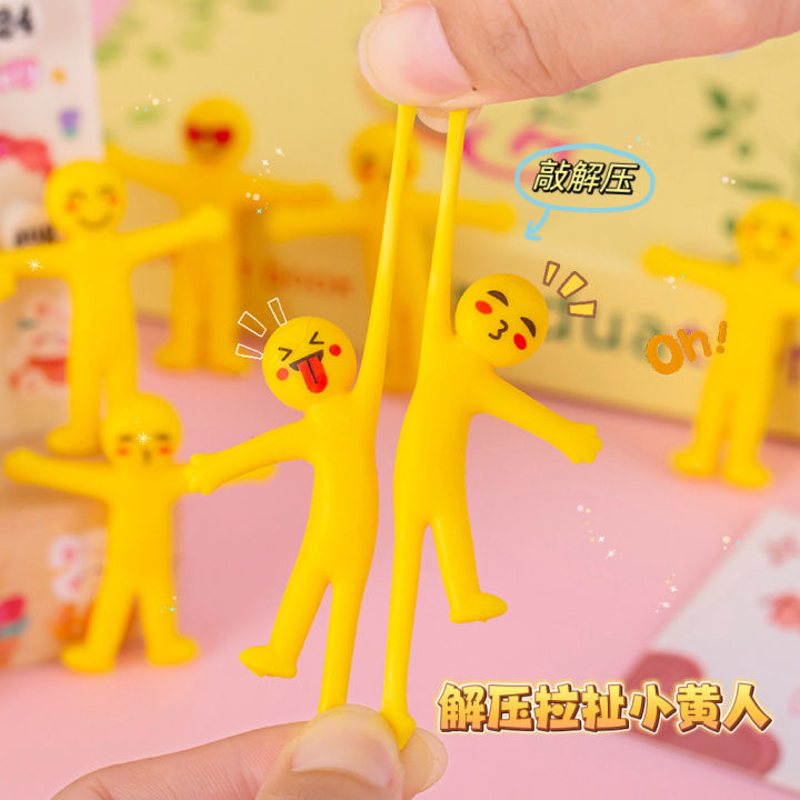 Stretchy Yellow Man Stress Relief Toy – Funny Elastic Decompression Fidget Doll