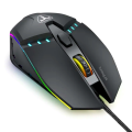 FunBug 6 Buttons Mechanical Gaming Mouse RGB with 4-Levels DPI Control - 7 Light Wired USB Optical Mouse with Side Buttons - Mouse with Pad for PC, Laptop, Computer, Gaming, Pubg Mobile - Black. 