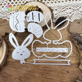 Original Lovely Layers Easter Bunny With Eggs Title Metal Cutting Dies Scrapbooking Decorative Embossing. 