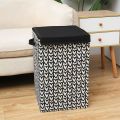 Foldable Laundry Hampers with Lids - Black & White Stylish Storage Baskets for Clothes, Toys, Home Organization, collapsible fabric basket, bucket. 