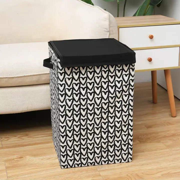 Foldable%20Laundry%20Hampers%20with%20Lids%20-%20Black%20&%20White%20Stylish%20Storage%20Baskets%20for%20Clothes,%20Toys,%20Home%20Organization,%20collapsible%20fabric%20basket,%20bucket%20-%20Image%202