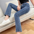 Women Fashion Flare Jeans Winter Streetwear Y2K Straight Pants Ankle Length Denim Jeans Girls Party Casual Retro Blue Trousers. 