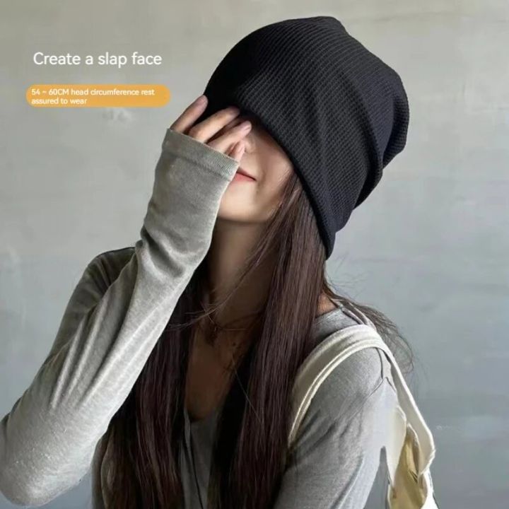 Confinement%20Cap%20Korean%20Style%20Spring,%20Autumn%20and%20Winter%20Pile%20Heap%20Cap%20Trendy%20All-match%20Beanie%20Hat%20Female%20Woolen%20Knitted%20Hat%20-%20Image%203