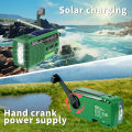 DEGEN DE13 Emergency Hand Crank Solar Radio with Flashlight/Alarm Clock/Phone Charger, Portable FM/MW/SW Multiband Receiver. 
