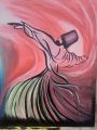 the great dance of sufi art painting/ dervish whirling painting 18 by 24 inches on canvas. 