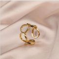 gold plated ring adjustable white stone gold plated rings for women elegant ( random design). 