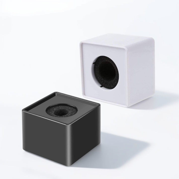 Portable ABS Square Cube Shaped Mic Station Logo for Interview, Customizable