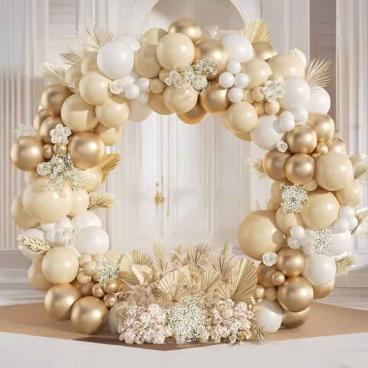 110Pcs Sand White and Gold Balloon Garland Arch Kit for Bridal Wedding ...