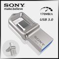 SONY 2 in 1 OTG USB-C Flash Pen Drive Metal Memory Stick Usb 3.0 Flash Disk 64GB 128GB 256G 2TB 1TB USB3.0 Dual C Pendrive.