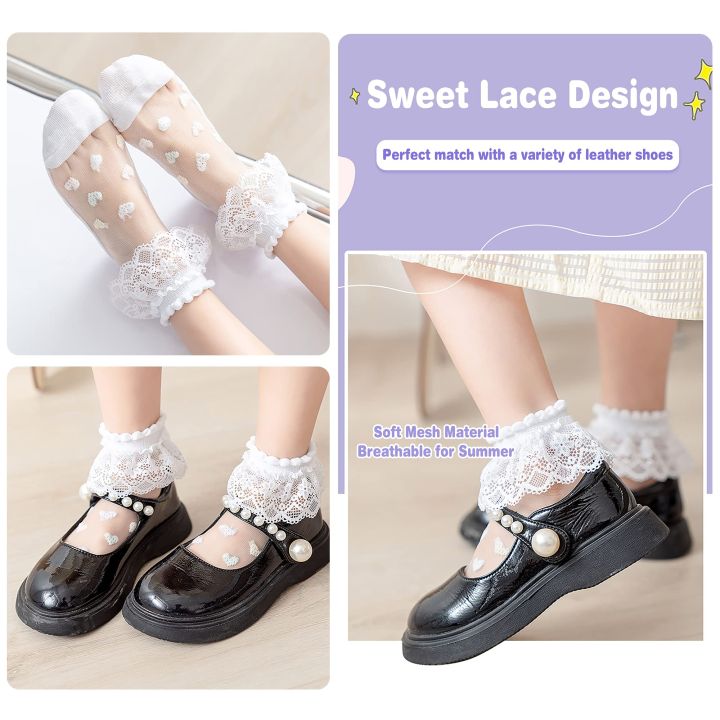 Girls%20socks,%20Ruffles%20Ankle%20Socks%20Transparent%20Silk-%205%20Pack%20Thin%20Lace%20Mesh%20Sheer%20socks%20for%20Toddler%20Girls(3-16%20Years)%20-%20Image%202