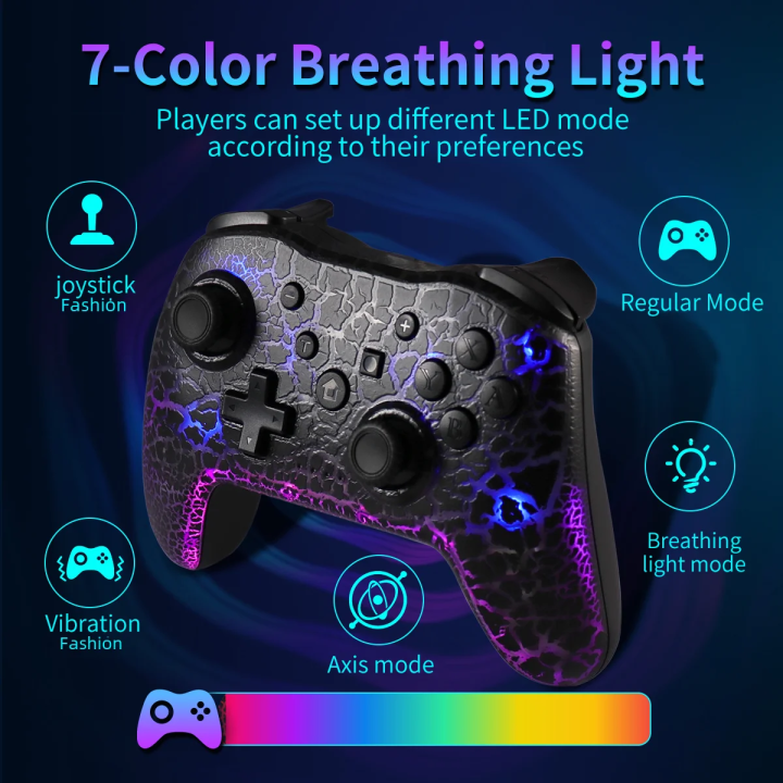 GAMINJA%20RGB%20Wireless%20Gamepad%20CRACK%20PROCESS%20For%20%20Switch%20TV%20Box%20PS3%20Joystick%20Controller%20Six%20axis%20gyroscope%20Dual%20Vibration%20-%20Image%203