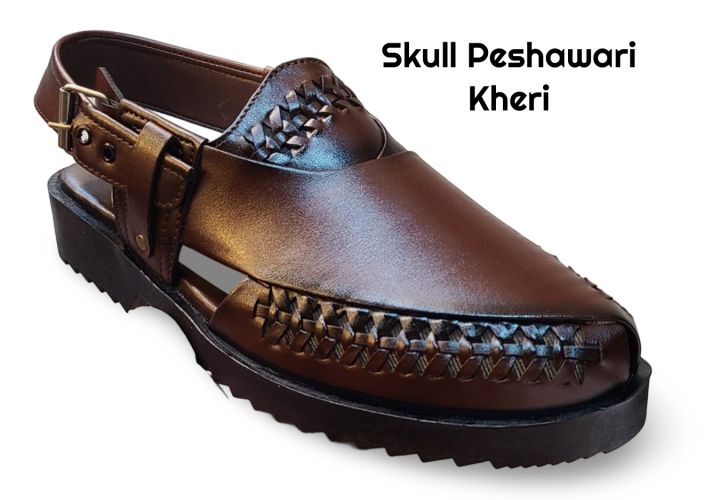 New Peshawari Skull Chappal Leather Boot Shape Kheri