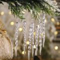5/10Pcs Christmas Decoration Crystal Snowflake Hanging Xmas Tree Pendant Ornaments for Home Decor Party 2025 New Year Supplies.