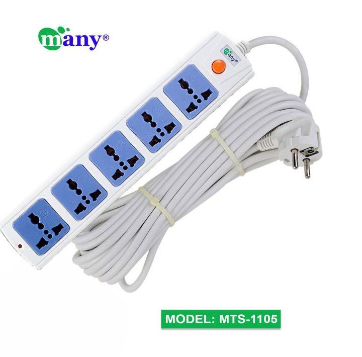 Many 2Pin Socket Multi Plug Model MTS-1105 -10m | Daraz.com.bd