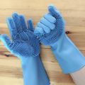 Dishwashing Cleaning Gloves Magic Silicone Rubber Dish Washing Gloves for Household Sponge Scrubber Kitchen Cleaning Tools. 