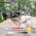 KDEAM Photochromic And Polarized Sunglasses Men Category 3 Polarized Sun Glasses Women Unique Frame Surface Eyewear With Case.