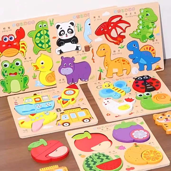 3D 4in1 Wooden Animal Puzzle Game (Random 1Piece) for Toddlers ...