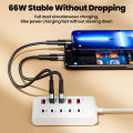 10 Ports USB Charger 5USB+5PD Power Strip Multi Port Type C Wall Charger With 1M Cable For iPhone QC3.0 Adapter.
