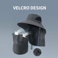 Outdoor Fisherman Hat Wide Brim Bucket Hat with Neck Cover Men Summer Breathable Mesh Sun Protection Visor Anti UV Cap Unisex.