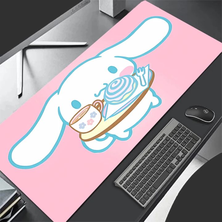 Large Office Leather Mouse Pad Gamer Keyboard Pad Kawaii Cinnamoroll ...