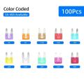100pcs Car Blade Fuses Assortment Kit, Automotive Replacement Fuses - Low Profile Mini Blade Fuses for Car Boat Truck SUV Auto. 