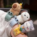 Kawaii Capybara Animal Slap Snap Wrap Bracelets Dog Cat Stuffed Animal Plush Toy Kid Cute Hand Ring Wristband Creative . 