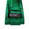Men Fashion Solid Green Blue Necktie Handkerchief Cufflinks Set for Tuxedo Accessory Classic Silk Luxury Tie for Man .