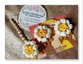 Handmade Artificial flower earrings with teeka set, customized jewellery. 