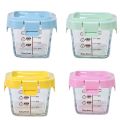 170ml Fashion Glass Food Storage Box Frozen Baby Food Glass Cup Simple Microwave Safe Baby Food Storage Jar for Little Ones. 