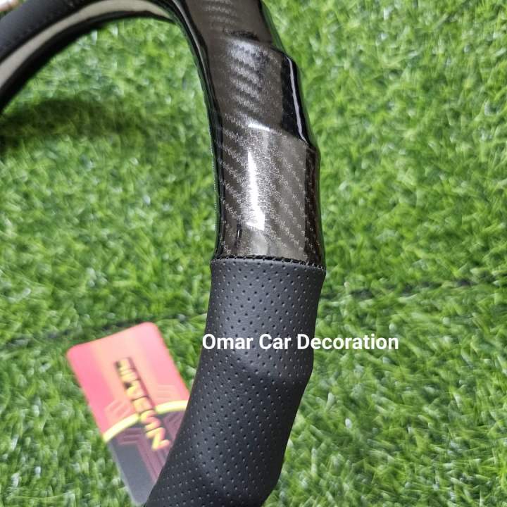 Carbon%20Fiber%20With%20Artificial%20Leather%20Universal%20Car%20Steering%20Wheel%20Cover%20-%20Image%206