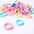 100pcs New Colorful Basic Nylon Ealstic Hair Ties Ponytail Hold Scrunchie  Band Kid Fashion Hair Accessories for Girls. 