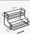 2-Layer Metal Spice Rack Organizer for Kitchen Accessories. 
