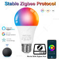 Smart Zigbee 3.0 LED Light Bulb Dimmable Color E27 E26 B22 RGBCW 2700-6500K Lamps For Alexa  Home Smartthings 110V 220V. 