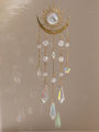 1pc Gold Flame Moon Crystal Pendant sunlight Catcher Outdoor Garden AB Colourful Hanging Decorations Hanging Ornaments. 