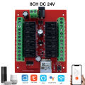 8CH Tuya Wireless Switch Module DC 12V 24V 8 Channels Wifi Relay Module APP Remote Control DIY Smart Home Automation. 