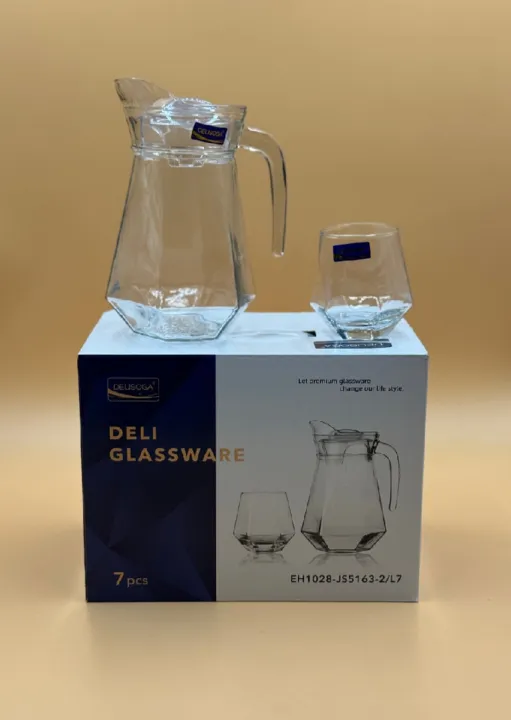 Delisoga%207%20Pcs%20Glass%20Water%20Set,%20Premium%20Quality%20Glassware%20Water%20set%20in%20gift%20box%201pc%20of%20jug,and%206%20pcs%20of%20glasses%20-%20Image%202