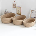 Desktop Storage Basket Toys Cosmetics Office Stationery Storage Box Hand Woven Cotton Thread Storage Basket Boat Shaped Basket.